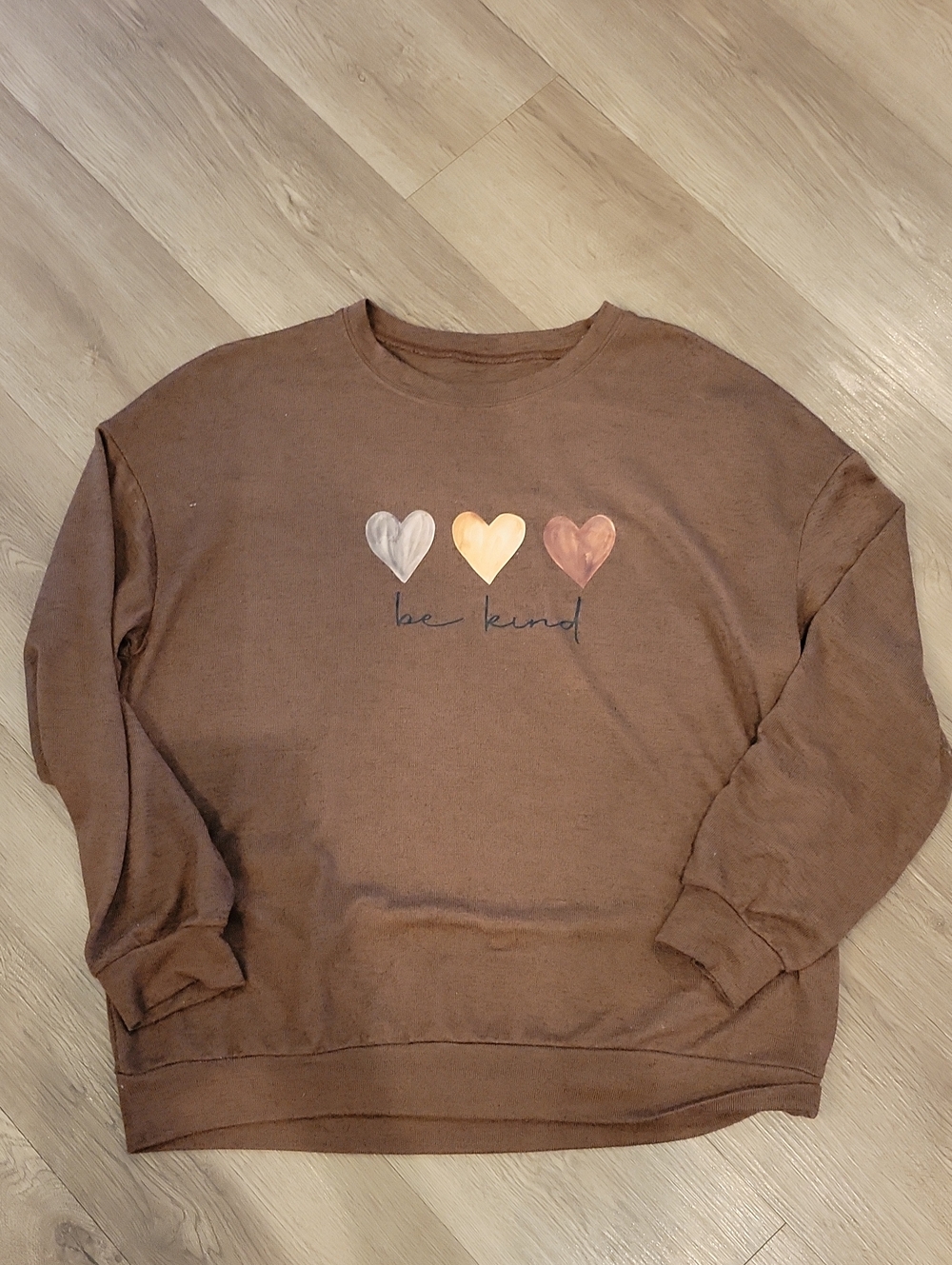 EUC Be Kind Long Sleeve Crew Neck Top